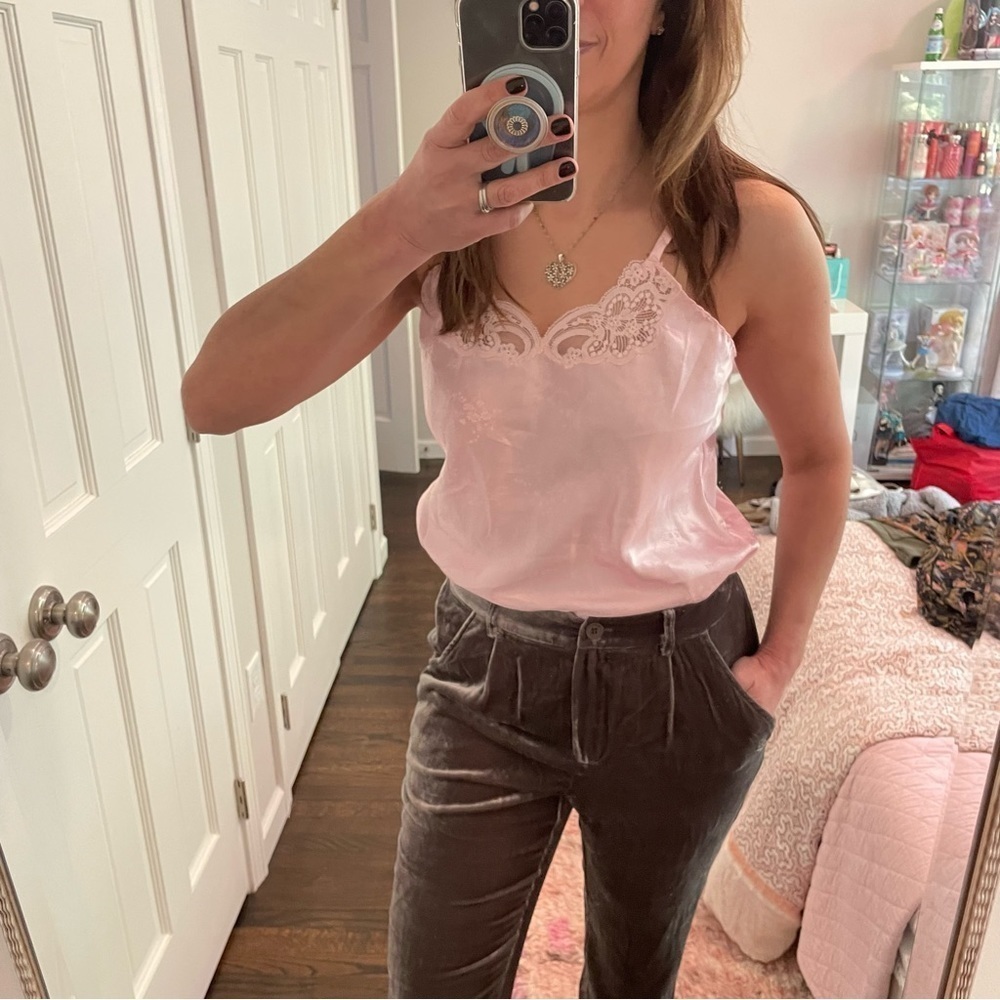 Lilly Of France Pink Satin Vintage Cami